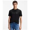 BOSS ORANGE Boss T-shirt in cotone con logo tono su tono di grandi dimensioni Black Uomo