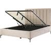 Beliani Letto Matrimoniale con Contenitore in Velluto tortora 160 x 200 cm
