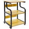 KAUITOPU Supporto per stampante a 3 piani con ruote, portata fino a 80 kg, tavolo da stampa mobile, carrello con freno per stampanti, scanner e deposito ufficio (D)