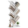HOMCOM Libreria a forma di albero con 7 livelli, libreria con 7 ripiani, struttura in acciaio, per CD, DVD, album, soggiorno, ufficio, studio, camera da letto, 50x24x109 cm, bianco