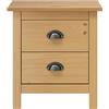 Sophrelle Comodino Hill 46x35x49,5 cm in Legno Massello di Pino Marrone,288903