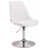 CLP Sedia Da Pranzo Regolabile Maverick In Similpelle I Sedia Design Rosa Scandinavo con Base Tonda In Metallo Colore:bianco;Colore del telaio:cromo