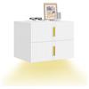 SoBuy comodino sospeso con luce LED a sensore e 2 cassetti, 40x30x30cm