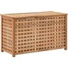 Generico Cesto per Biancheria 77,5x37,5x46,5 cm in Legno Massello di Noce,Cesti del bucato