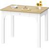 Hzuaneri Tavolo da Pranzo Effetto Legno, 50 x 80 x 75 cm, Bianco