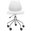 Kartell Maui 2878/2M, Sedia Senza Braccioli Girevole Con ruote, Bianco Zinco, Standard