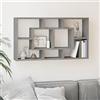 Sophrelle Scaffale a Muro 8 Scomparti Grigio Cemento Grigio,342590