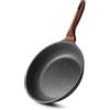 RIOVARM 28cm Antiaderente Padella, Induzione Padelle per uova, Granito Padella per omelette senza PFOA, Padelle universali con manico in bachelite Woodgrain, Marmo Pentole, Adatto per stufe a gas