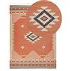 Beliani Tappeto Kilim in cotone a motivo geometrico reversibile con frange 140 x 200 cm Multicolore