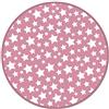 Panorama Tappeto Vinile Rotondo Cucina Bagno - Varie Dimensioni - (Bambini Stelle Rosa 100x100 cm)