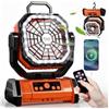 Kssvzz 30000mAh Ventilatore da Campeggio con Luce LED, 4 Velocità Ricaricabile Ventilatore Portatile con Telecomando e Gancio, USB Ventilatore da Tavolo con Timer per Viaggi, Picnic, Pesca, Escursioni