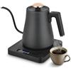 Irishom 1L Gooseneck elettrico caffè bollitore, 8 mm, Bollitore elettrico in acciaio inox con regolazione della temperatura, display LCD, mantiene caldo 24 ore per caffè, tè (spina UE 220 V)