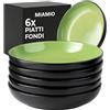MIAMIO - set da 6 piatti fondi 900 ml Le Papillon (Verde) uso quotidiano