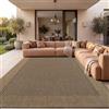 Paco Home Tappeto Per Esterno Terrazzo Balcone Tappeto Cucina Bordura Sisal Monocolore Beige, Dimensione:Ø 200 cm tondo