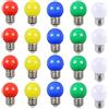Aiwerttes 20 Pack Lampadine Colorate 2W E27 G45 Lampadine di Illuminazione LED Colorate Palla da Golf Lampada Lampadine Multicolore per Decorativi, Matrimonio, Halloween, Natale, Festa