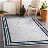 rugsx Tappeto moderno lavabile ANDRE per la camera dei bambini, il soggiorono, la hall, la moquette lavabile in lavatrice, Telaio, Marbre, antiscivolo - nero/bianco 80x150 cm