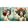 Craft Kreatively Carta di riso, 29 x 29 cm (2 pezzi), motivo: donne surreali per mobili, poster per decoupage CRAFT KREATIVELY