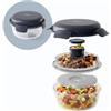 monbento - Insalatiera in Vetro da 950 mL - Lunch Box Sunny - Ice Pack Incluso - Bento Box con Scomparti Rimovibili - Contenitore per Salsa - Pasti Freschi - Blu Natural