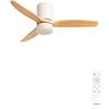 CREATE / WINDCALM S/Ventilatore da soffitto ABS con luce bianco pale effetto legno chiaro con telecomando / 40W, Silenzioso, Ø112 cm, 6 velocità, 3 temperature di luce, funzione estate-inverno