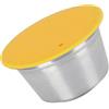 F&Y Capsule di caffè in acciaio inox riutilizzabile filtro tazza ricaricabile per macchina da caffè Dolce Gusto (giallo)