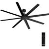 CREATE / WIND INDUSTRIAL XXL/Ventilatore da soffitto nero con telecomando / 40W, Silenzioso, Ø183 cm, 6 velocità, programmabile, funzione estate-inverno