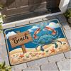 Generic Zerbino di benvenuto con granchio, costiero giocoso cartello spiaggia stella marina estate blu lavabile a basso profilo zerbino per casa ufficio esterno interno ingresso decorazione 79 x 43 cm