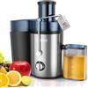 YOYIKKO Frullatore per verdure e frutta, regolazione a 3 velocità, estrattore di frutta e verdura da 800 W con bocca larga da 75 mm, facile da pulire, in acciaio inox senza BPA (argento-90)