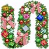 ZQEJEFD Ghirlanda Natalizia 2,7M Ghirlanda Natalizia per Porta Decorativa con 50 LED Luce,Ghirlanda di Natale Artificiale,Ghirlande Artificiali Illuminate con Accessori Bianco e Rosso,per Camino Scale