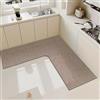 GGoty Tappeto da cucina antiscivolo, tappetino angolare angolare a forma di L, assorbente, ad asciugatura rapida, tappetino impermeabile per bagno, lavanderia (colore F, 140 x 140 x 45 cm)