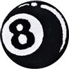 JynxtoyZeal Tappeto 8 Ball, Tappeto Rotondo in Peluche Morbido Billiards 8 Ball, Tappeto Nero 8 Ball Antiscivolo per Camera, Soggiorno, Bagno, Dormitorio, Sala Giochi(60×60 cm)