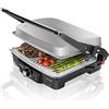 Cecotec Griglia elettrica Rock'nGrill 2000. Rivestimento antiaderente RockStone, 180º, altezza regolabile, superficie cucinata 30x23,5 cm, include raccoglitore di grasso, 2000 W