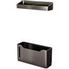 ZiStarlilife Portaombrelli magnetico da parete, in acciaio al carbonio, per drenaggio dell'acqua, per porta di casa, ingresso, senza fori, organizer per ombrelli e canne bagnati, grigio (grigio)