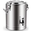 QQWanWan Dispenser Per Bevande Isolato In Acciaio Inox, Contenitore Thermos Con Rubinetto Isolamento Caldo E Freddo Per 20 Ore - Per Tè, Acqua, Caffè, Bevande Ghiacciate,20L