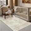 PureCozy Vintage Tappeto Salotto 80x150cm Beige Tappeti Camera da Letto Lavabile in Lavatrice Antiscivolo Grande Carpet Cameretta Scendiletto Ufficio Pelo Corto Carpets