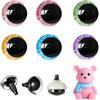 MUCUNNIA 96 occhi di sicurezza glitterati 3D da 25 mm, per uncinetto con rondelle, luna, uncinetto, amigurumi, occhi per animali, occhi per bambole, occhi all'uncinetto, per artigianato, orsacchiotti,