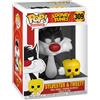 Funko Pop! Animation Looney Tunes Sylvester Cat & Tweety - Gatto Silvestro- Figura in Vinile da Collezione - Idea Regalo - Merchandising Ufficiale - Giocattoli per Bambini e Adulti - TV Fans