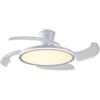 Senza marca Ventilatore da soffitto Vito pale retrattili trasparenti, struttura bianco ø 120 cm 3500 lumen CCT