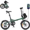 ENGWE Zip 16.9KG Bici Elettrica Pieghevole Ultraleggera | Autonomia Fino a 120KM, Batteria Portatile con Connettore TYPE-C, Dotata di Sensore di Coppia e Freno Idraulico