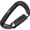 Riuulity Resistente Moschettone con Fibbia Ad a D 12KN per Accessori di Sicurezza per Esterni in Grigio - 1 Pz (BLACK)