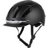 Jinhxofs Casco Intelligente Casco Caschetto Elmetto Protezioni con LED Anteriore E Avviso Posteriore Comando Remoto Intuitivo Cinturino a Sgancio Rapido, Nero, L