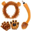 QUILSTM Il set di costumi di Halloween coinvolgente include orecchie da | leggere, cerchietto, coda, guanti, accessori creativi per divertenti raduni, accessori per feste di cosplay, feste a tema.