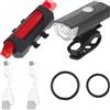 SHINEOFI Set Luci LED Ricaricabili per Bicicletta in Plastica Batteria al Litio Integrata, Resistente agli Urti, per Ciclismo e attività All'aperto