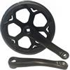 Jinhxofs Corone per Bicicletta Guarnitura 48 Denti Piastra Catena Pedivelle Quadrato Doppio Scudo Antiscivolo Alluminio Acciaio Look Opaco Adatto per Bici Cittadine Percorsi Quotidiani