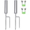 AHANDMAKER Confezione da 2 supporti per canna da pesca in lega di terra, supporto a doppio picchetto con campanelli di allarme, supporto per canna da surf e pesce gatto, per banche, surf, spiaggia