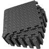 Luxshiny 12 Pezzi Tappetino da Allenamento in Eva Motivo a Foglia, Antiscivolo e Ammortizzante, Spessore Spesso 30x30 Cm, per Palestra e Casa