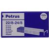 Petrus Pietre di Petrus, 40 fogli, Lunghezza 8 mm, 1000 graffette, Modello 22 / 8-24 / 8, 55714