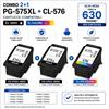 COMBO 2+1 cartucce XL compatibili 2 x PG 575 XL NERO 1 x CL576XL per Canon Pixma