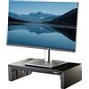 Fellowes Supporto Monitor Everyday Plus - Nero - Ergonomico, regolabile in altezza con vano portaoggetti - Per PC, laptop, iMac, notebook - Portata max 18 kg