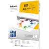 Fellowes Pouches per plastificazione A3 lucide - Confezione da 50 fogli resistenti per poster, avvisi e documenti - Uso casa, scuola o ufficio - Compatibili con tutte le plastificatrici