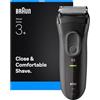 Braun Rasoio elettrico Series 3+, 3 lame flessibili, potente MicroComb, rasoio elettrico da uomo, prodotto in Germania, 3000S, grigio